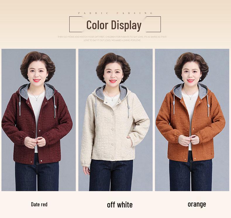 Spring Hooded Jacket & Wide-Leg Pants Set for Stylish Middle-Aged Women