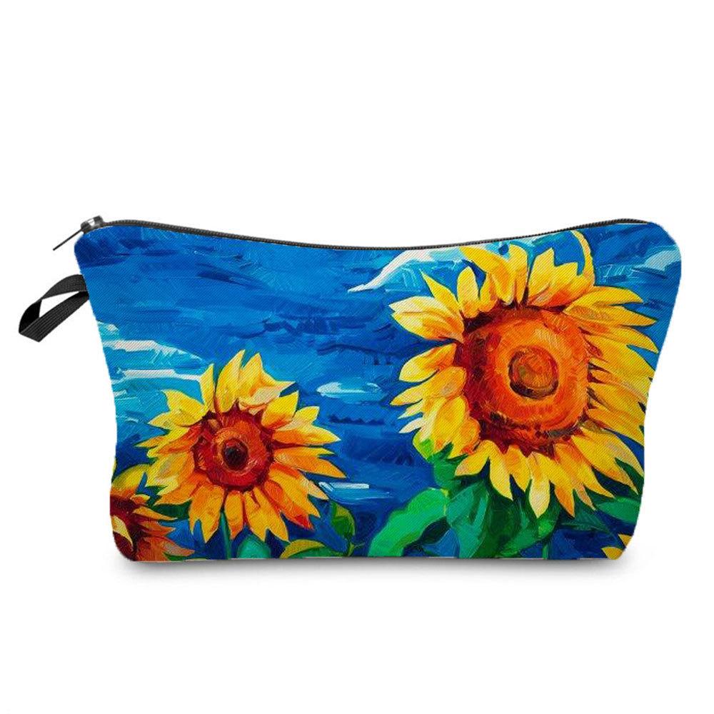 Women Flower Print Cosmetic Bag Toiletries Organize Travel Storage Case 6388