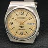 VINTAGE CITIZEN AUTOMATIC 8200 JAPAN MENS GOLDEN COLOR DIAL WATCH a708417-1