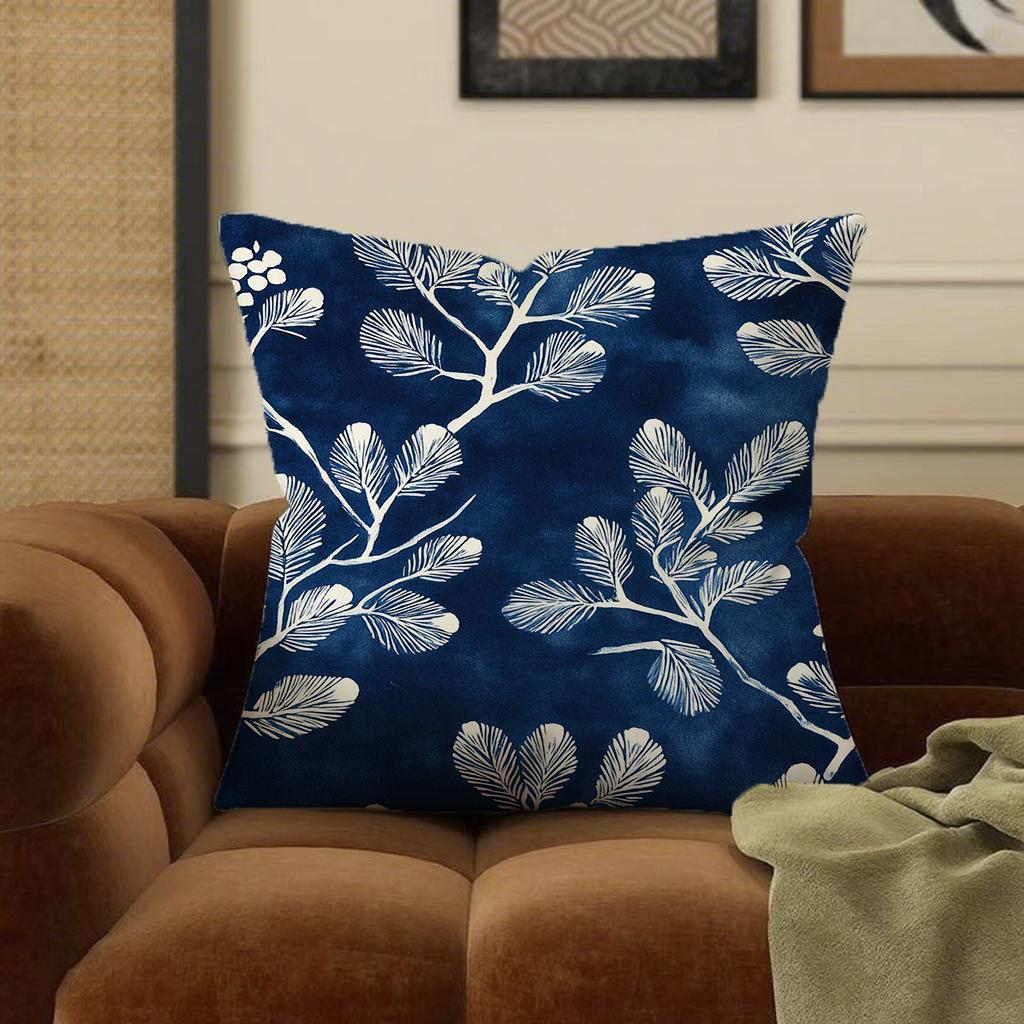 

Синие наволочки с уникальным белым узоромПодходят для дивана, автомобиля, спальни, декоративная наволочка для подушки 16x16Inch