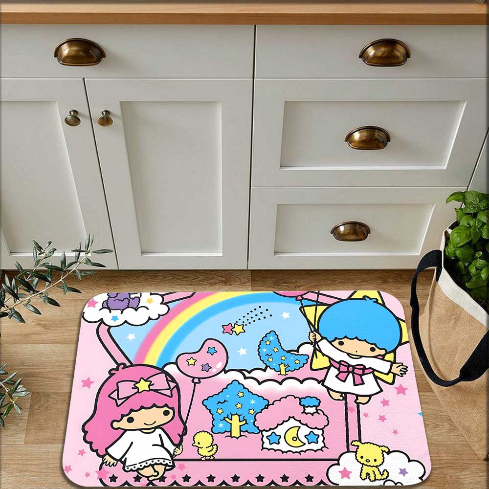 Absorbent Floor Mat Kawaii Little Twin Star Carpet in the Living Room Mats Bathroom Rug Modern Home Decoration Entrance Doormat