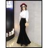 Women S High Waist Midi Fishtail Skirt Plus Size Velvet Long Skirt
