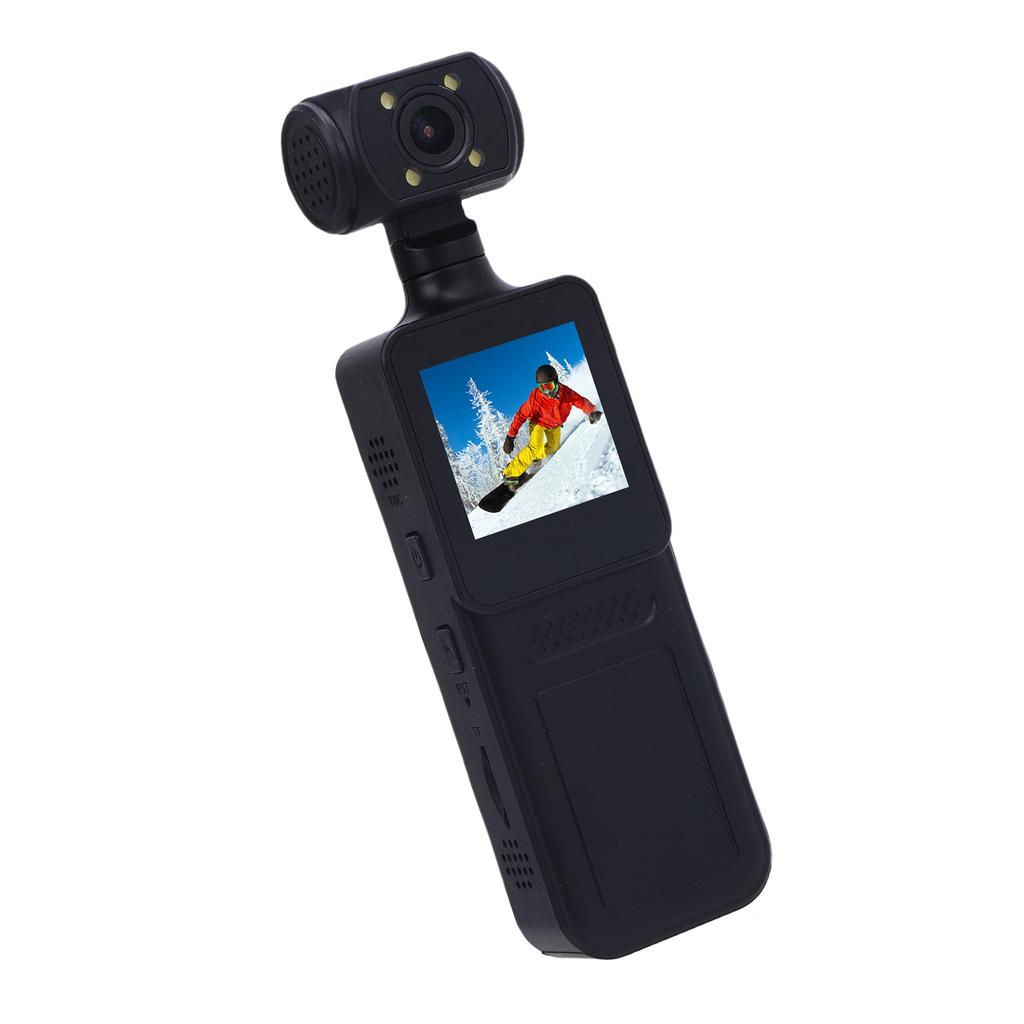 4K HD WiFi Action Camera 180 Degree Rotating Lens Handheld Camera with LED Light APP for Outdoor Sports Travel