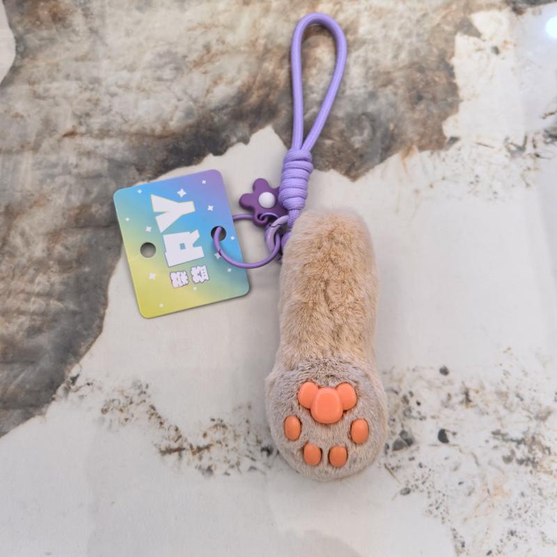 Cat's Paw Soft Stuffed Plush Toys Cute Kitten Paws Plushies Keychian Backpack Charm Hanging Pendants Gifts For Girls Birthday