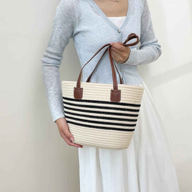 Casual Beach Tote Bag Large Capacity Woven Shoulder Bag For Women Summer Style