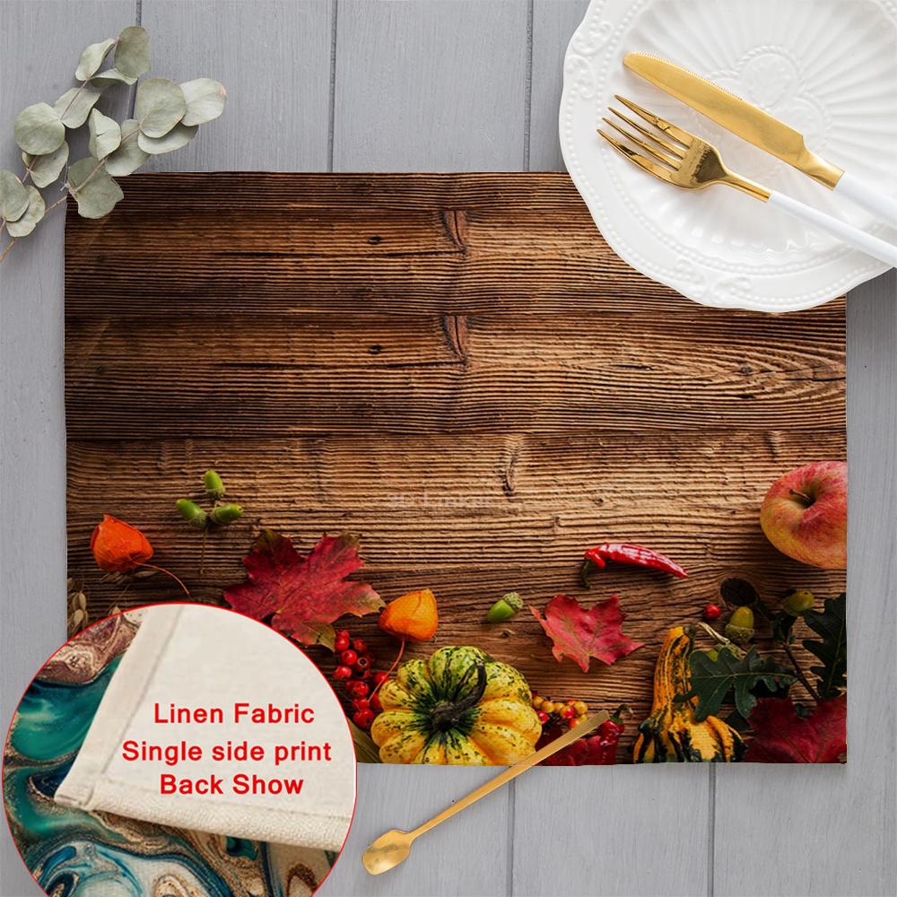 

Деревянный полосатый узор Печать Льняная салфетка под тарелку для обеденного стола Подставка под стакан Декор дома Обеденный коврик Кухонные подставки под чашки 2pcs 30x45cm