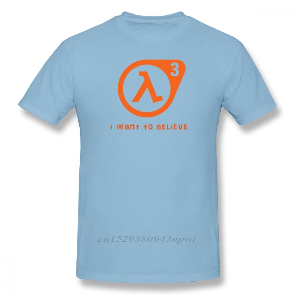 Half Life T-Shirt Half Life 3 Ich möchte glauben T-Shirt 100% Baumwolle Niedliches T-Shirt Basic Kurzarm Unisex T-Shirt