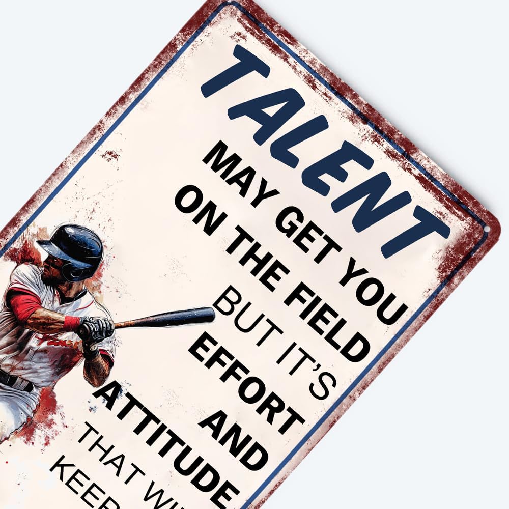 Vintage Baseball Decor Baseball Tin Sign Baseball Poster For Boys Room Baseball Gifts Motivational Quote Posters Baseball Art Wall Decoration