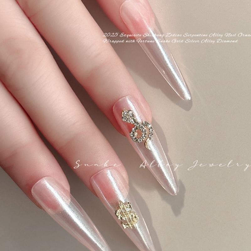 5 Pcs Snake Nails Charms Nails Art Rhinestones 3D Snake Nails Art Charms Nails Art Decorations for Crafts Jewelry Making