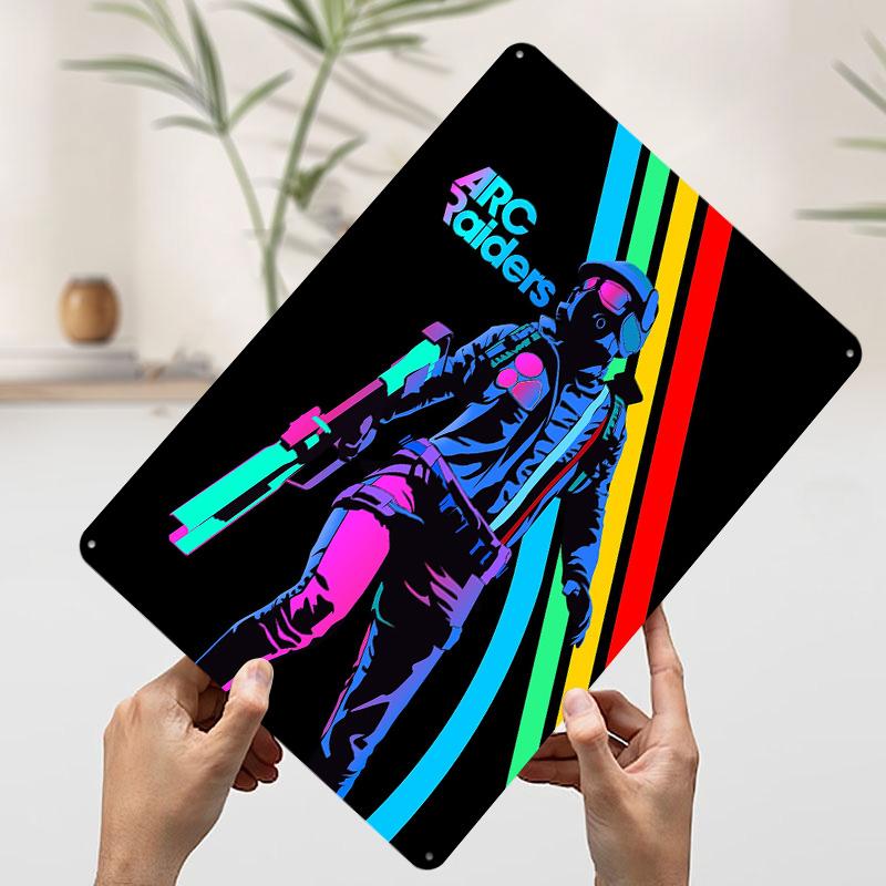 

Arc Raiders Неоновий бляшаний плакат Настінне мистецтво на замовлення Вінтажні металеві вивіски Ретро бляшана табличка для декору столу Домашні прикраси Будинок 20x30cm（7.8x11.8inch）