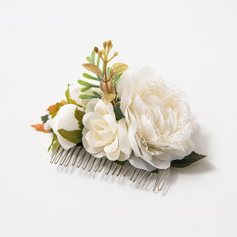 Bohemia Brides Wedding Flower Hair Comb Hairpin Bridesmaid Headdress Hair Combs Hair Accessories For Women Girls Floral Hairpins