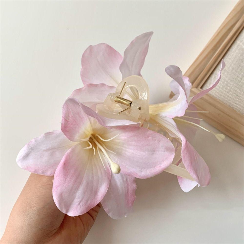 Ponytail Clip Calla Hair Clip Bohemia Barrettes Big Hair Claw Lilium Flower Hair Claw  Daily
