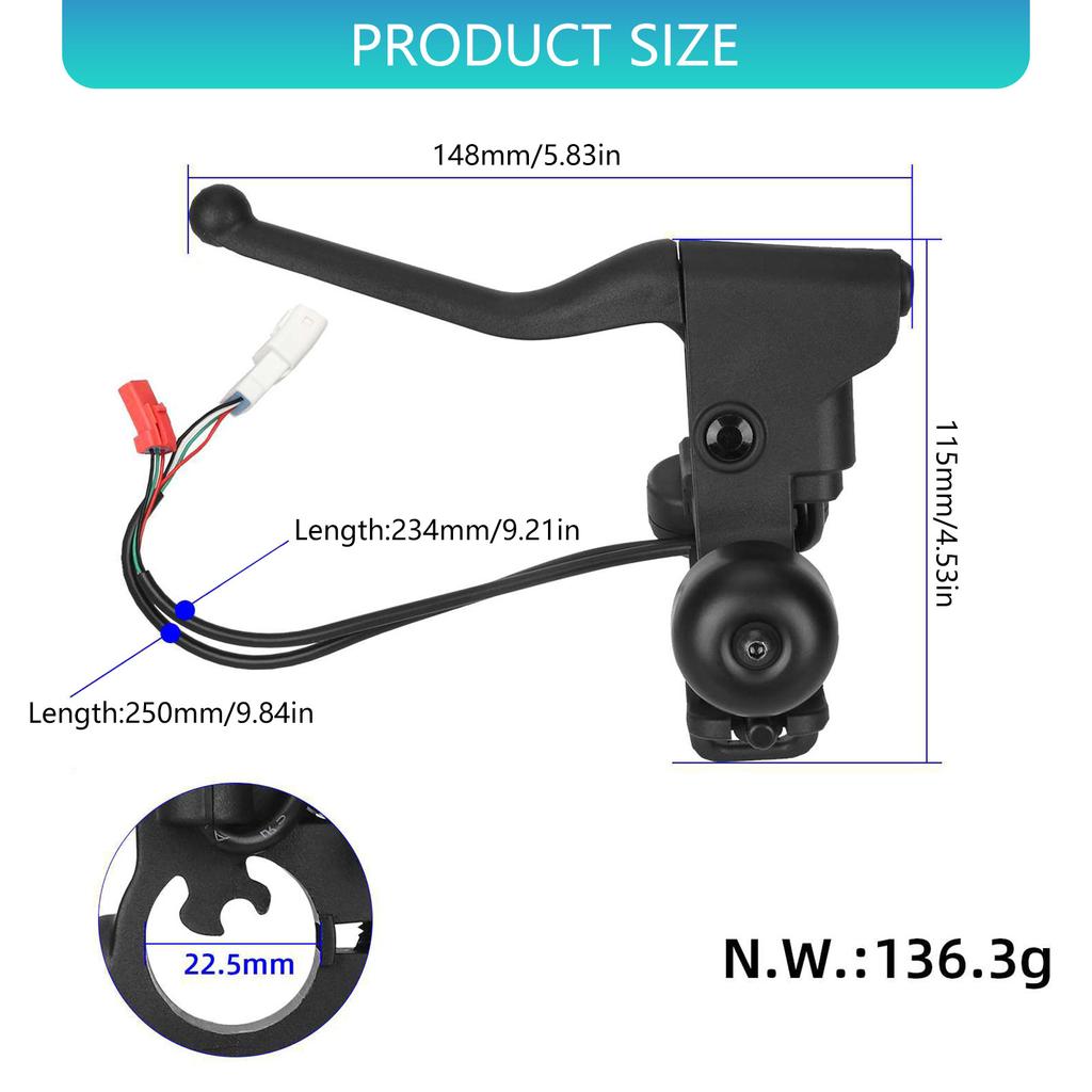 High Strength Components ABS Brake Lever Assembly Integrated Turn Signals Bells For Seamless Electric Scooter Maintenance