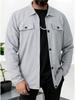 Men's Autumn Waffle Texture Solid Color Long Sleeve Jacket with Pocket