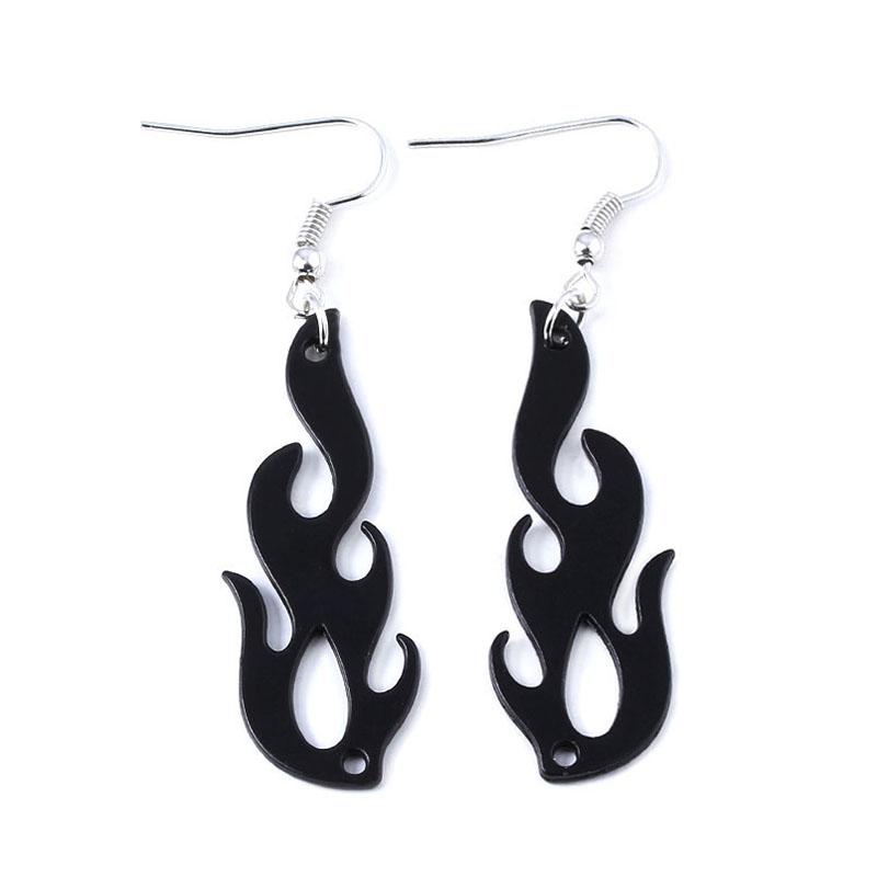 New Hip Hop Flame Shape Necklaces Punk Rock Cool Irregular Necklace Earings for Women Unisex Fashion 2026 Party Dancing Jewelry