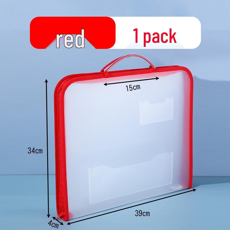 Japanese-Style Transparent Waterproof Zipper File Bag for Documents