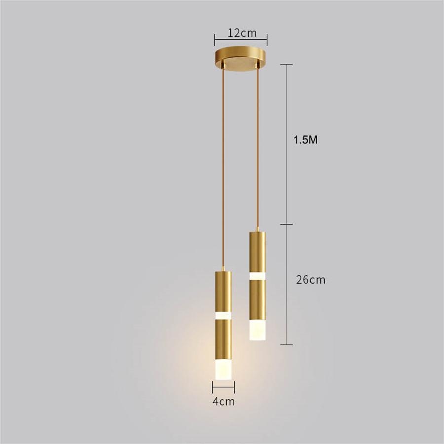 NEW Acrylic Bedroom Bedside LED Pendant Lamps Black Golden Long line hanging Light Island Bar Counter Shop Kitchen Pendant Light