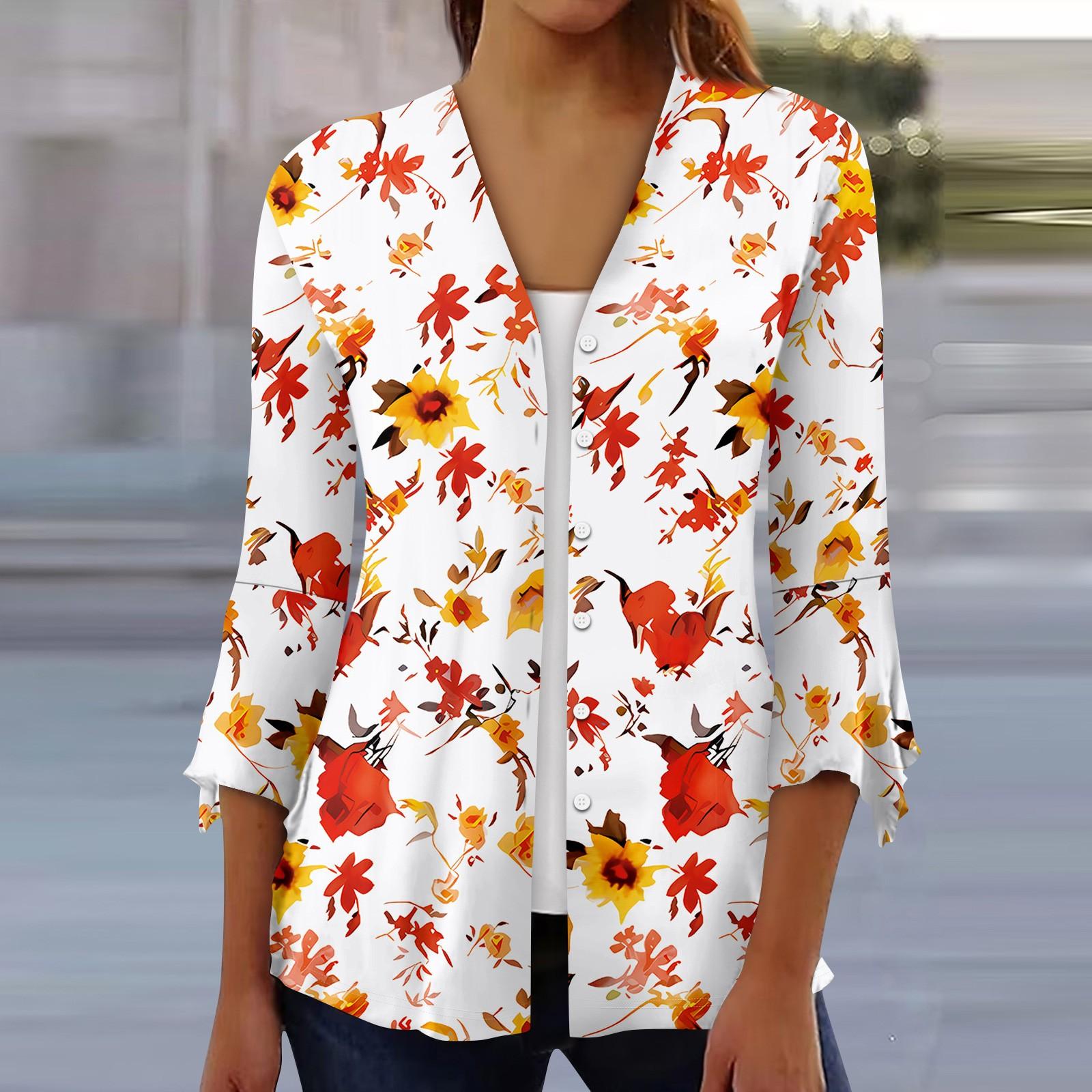 

3/4 Sleeve Shirts For Women Loose Fitting Printed T-shirt V-neck Ruffle Sleeves Tops XXXL розовый