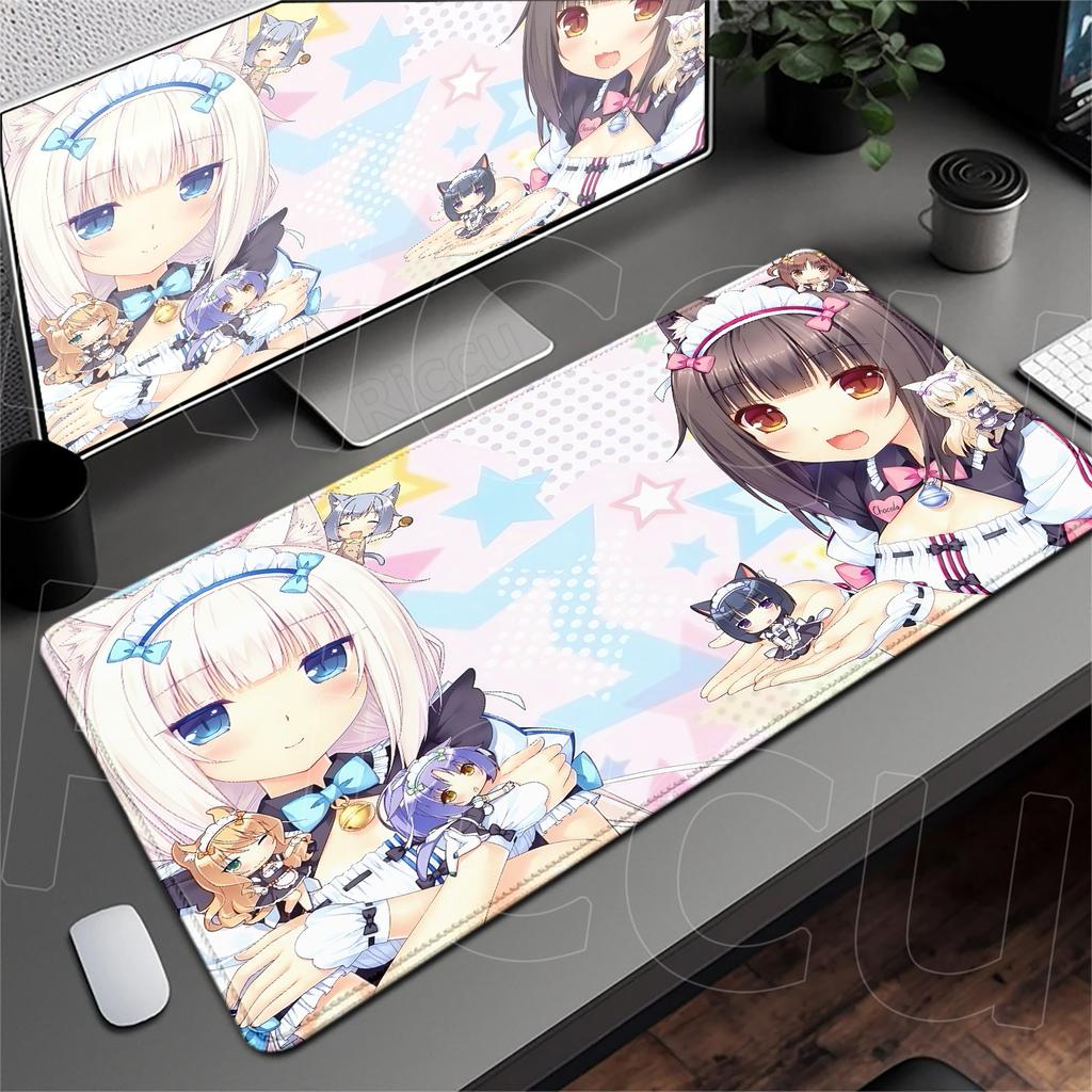 Anime Nekopara Cute Girl Carpet Large Computer Desktop Protect Cushion XXL Gaming Lock Edge Thicken Mouse Pad Speed Keyboard Mat