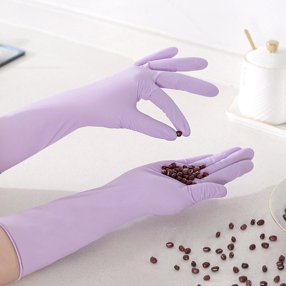 Purple Disposable Latex Gloves Oil-resistant Housework Cleaning Gloves