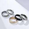 Women's Simple Fashion Titanium Steel Ring 2.8mm Thick Inside and Outside Rot Engraved Stainless Steel Men's Casual Jewellery
