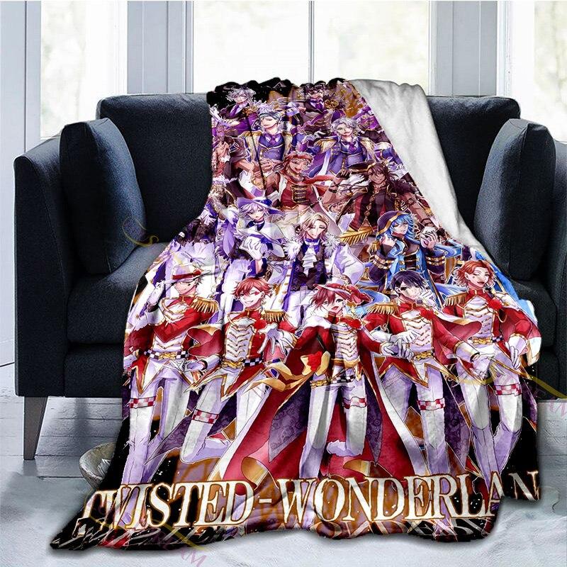 Cartoon Wonderland Blanket NRC School Adventure Game Series Flannel Throw Blanket for Couch Sofa Cozy Plush Blanket for Kids