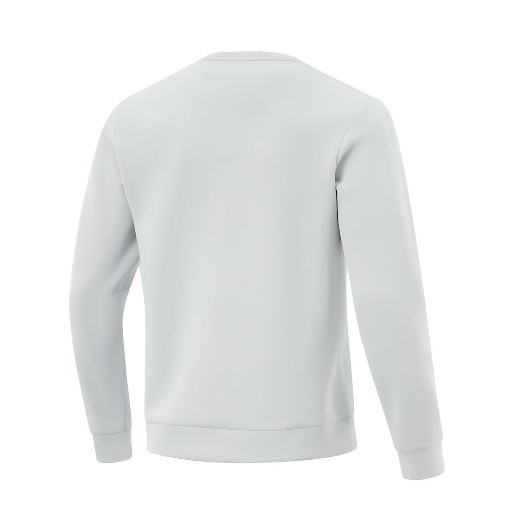 Li Ning Comfortable Casual Minimalist Round Neck Pullover Sweatshirt Men Sweatshirt Light-Gray AWDV119-7