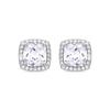 Earrings - LUXENTER - Derlim - Smooth Metal - Rhodium-plated - Cubic Zirconia 12 Mm