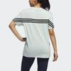 Adidas T Shirts Women's Light Green Crew Neck Moderate Straight Fit GH3801