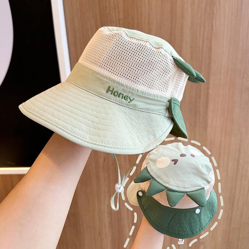 Sommer Netz Atmungsaktive Fischerhüte Niedliche Kinder Sonnenhüte Mit Breiter Krempe Strandhüte Outdoor Freizeit Panama Basin Cap Für Jungen Mädchen