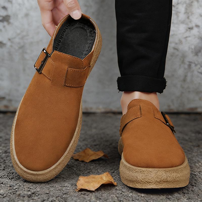 Platform Mules for Men Closed Toe Slip On Shoes Wide Toe Open Back Casual Loafers Slippers Flat Sneakers Non-Slip Lazy Drivers