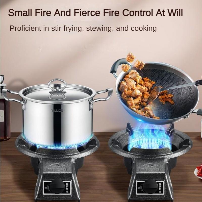 Household Low-pressure Thickened High Fire Stove Desktop Cast Iron Single Stove Kitchen Cooking Liquefied Gas Stove Black
