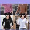 Basic Long Sleeve T Shirt For Women With Milk Silk Fabric And Slim Fit For Casual Wear