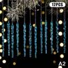 Clear Acrylic Christmas Tree Decorations Christmas Hanging Ornaments Snowflake & Icicle Hanging Decor New Year Party Decorations