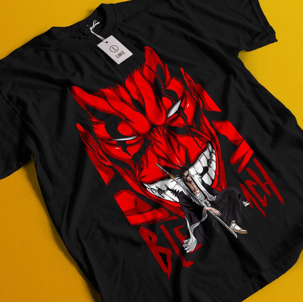 

Зараки Кенпачи Футболка Блич Аниме Футболка Ичиго Банкай Футболка Айзен Иухах Футболка XL