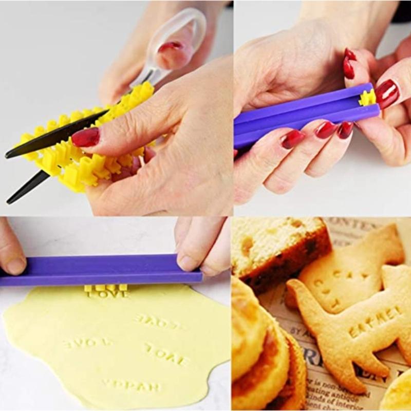 Decorative Letter Seal Cookie Stamp Alphabet Number Letter DIY Mold Fondant Letter Stamp Mini-Embosser Mould Biscuit