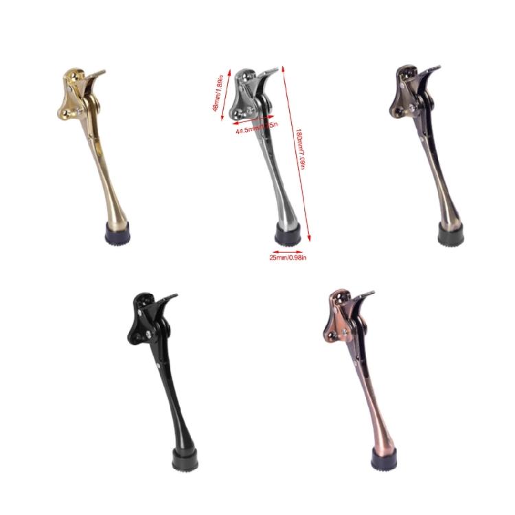 Adjustable Door Holder with Nonslip Rubber Tips Easy Pedals Kick Down Door Stop Wall Protector Zincs Alloy Doorstop