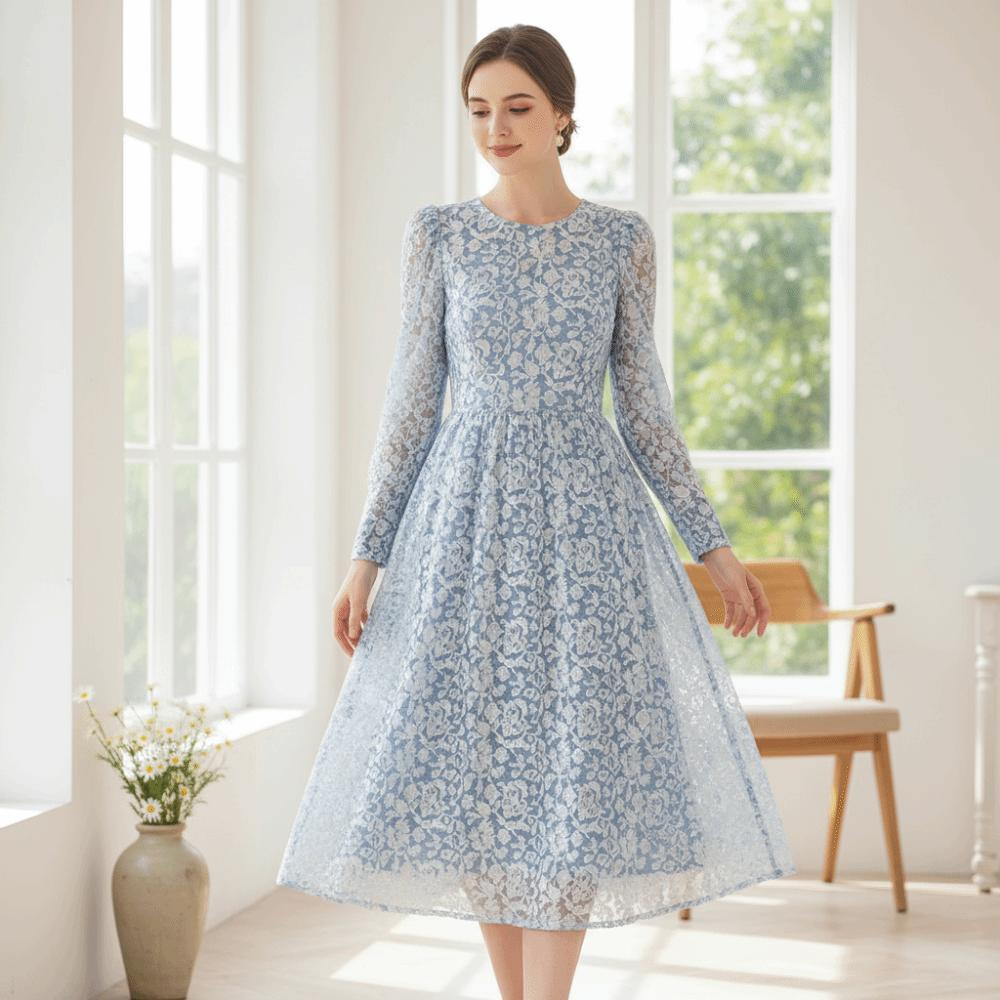 Hollow Mesh Lace Fabric Embroidery Womens Clothing Material For Kids Dress Blouse