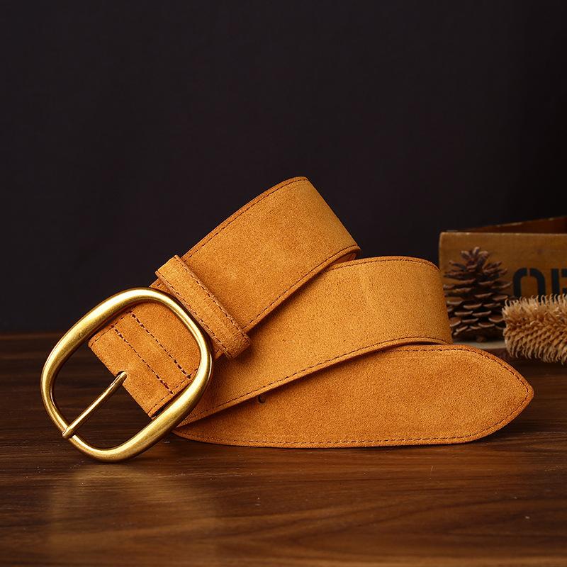 

New Anti-Suede Women S Suede Belt High-Quality Double-Sided Cowhide Personalized Flip Fur Hot-Selling Internet Celebrity Style Belt Women 100cm