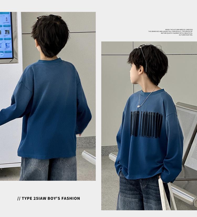 T-shirt a maniche lunghe con gradiente retrò per ragazzi 2025