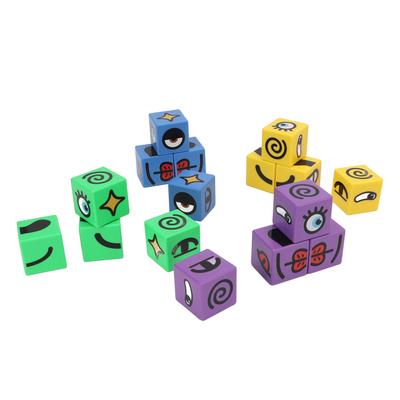 Expressions Matching Cube Face Changing Building Blocks Educational Interactive Toy for Kids