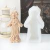 3D Prayer Madonna Jesus Portrait Silicone Mold DIY Handmade Religious Statue Candle Gypsum Molds Art Home Decoration