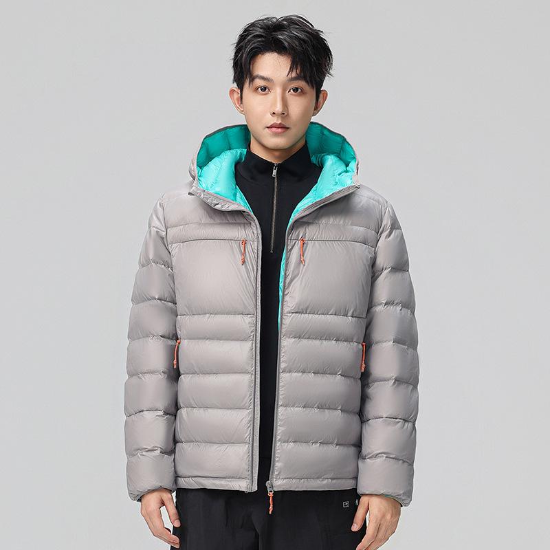 

Winter Couple s Two-Way Color-Block Down Jacket - Warm, Fashionable, and Casual M сірий колір