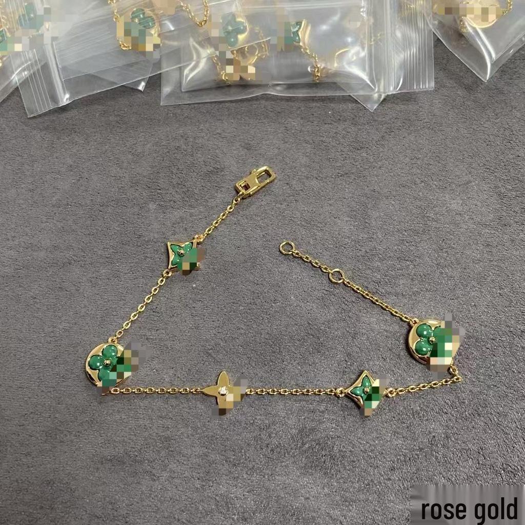 Luxusní sada náhrdelníku a náramku LV Clover & Flower z perleti