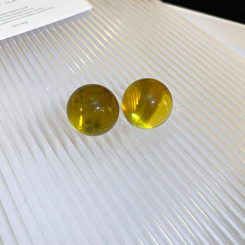 Super fairy yellow mesh flower earrings 2025 new seaside vacation style stud earrings niche high-end temperament earrings