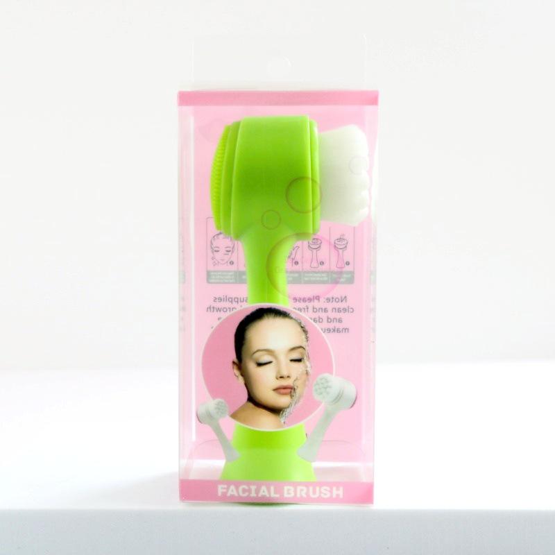 

3D Double-Sided Silicone Face Cleansing Brush with Soft Bristles - Pore Cleanser and Massage Tool