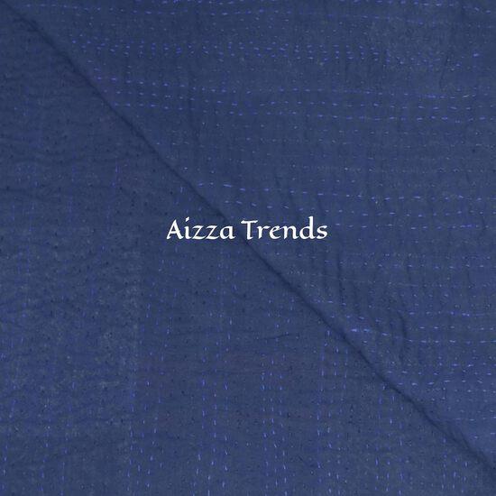 Aizza Trends Handmade Pure Cotton Patch and Patola Work Kantha Quilt - Traditional Indian Throw Blanket-Vintage Cotton Silk Saree Quilt