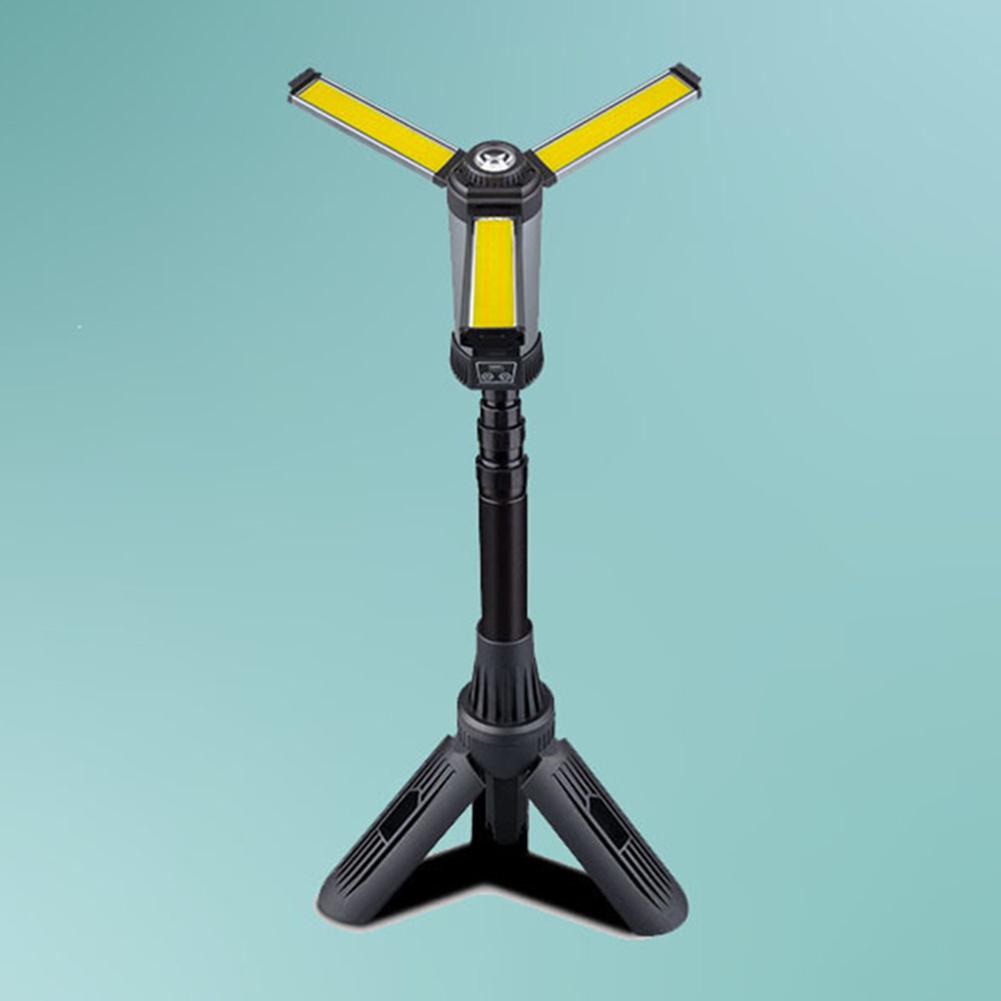 6000mAh Cordless Work Light with Stand Construction Light with COB Dimmable Work Light Telescopic for Outdoor Camping
