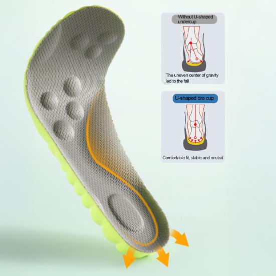 1 Pair Memory Foam Kids Insoles Breathable Moisture-Absorbing Sports Insole Shock Absorption Insoles for Boys Girls