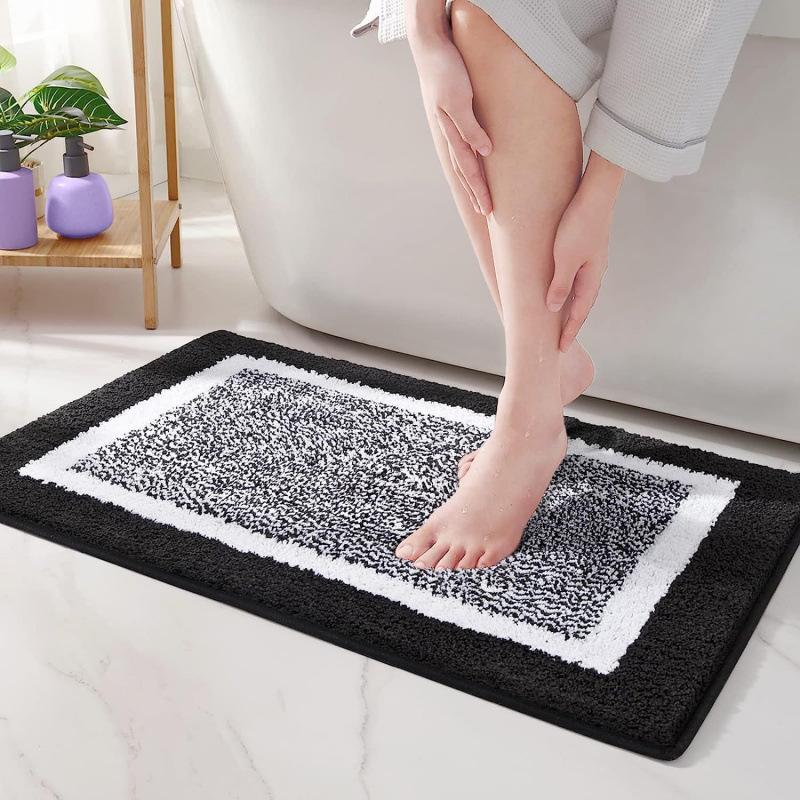Tapete Absorvente Antiderrapante para os Pés Imitação Caxemira Tapete de Chão Tapete de Banheiro Tapete Doméstico de Porta Carpete